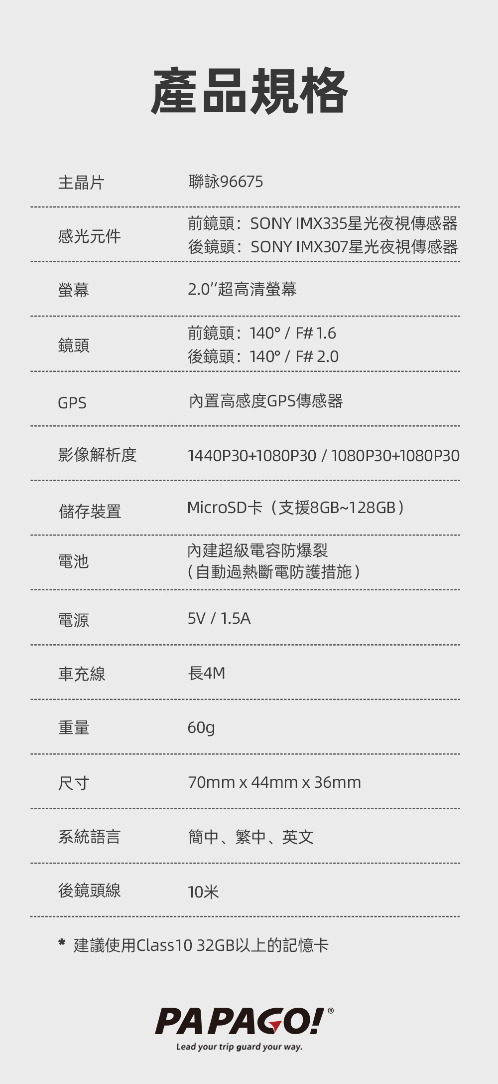 PAPAGO! G5 行車紀錄器 產品介紹11