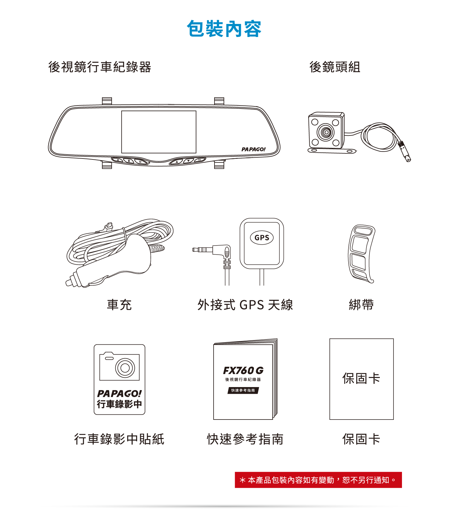 PAPAGO! FX760G 後視鏡行車記錄器