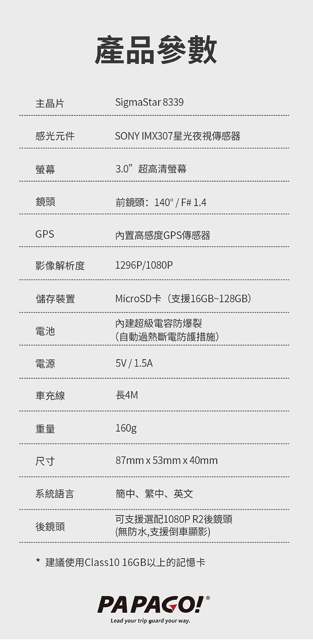 PAPAGO! G3 行車紀錄器 產品介紹11