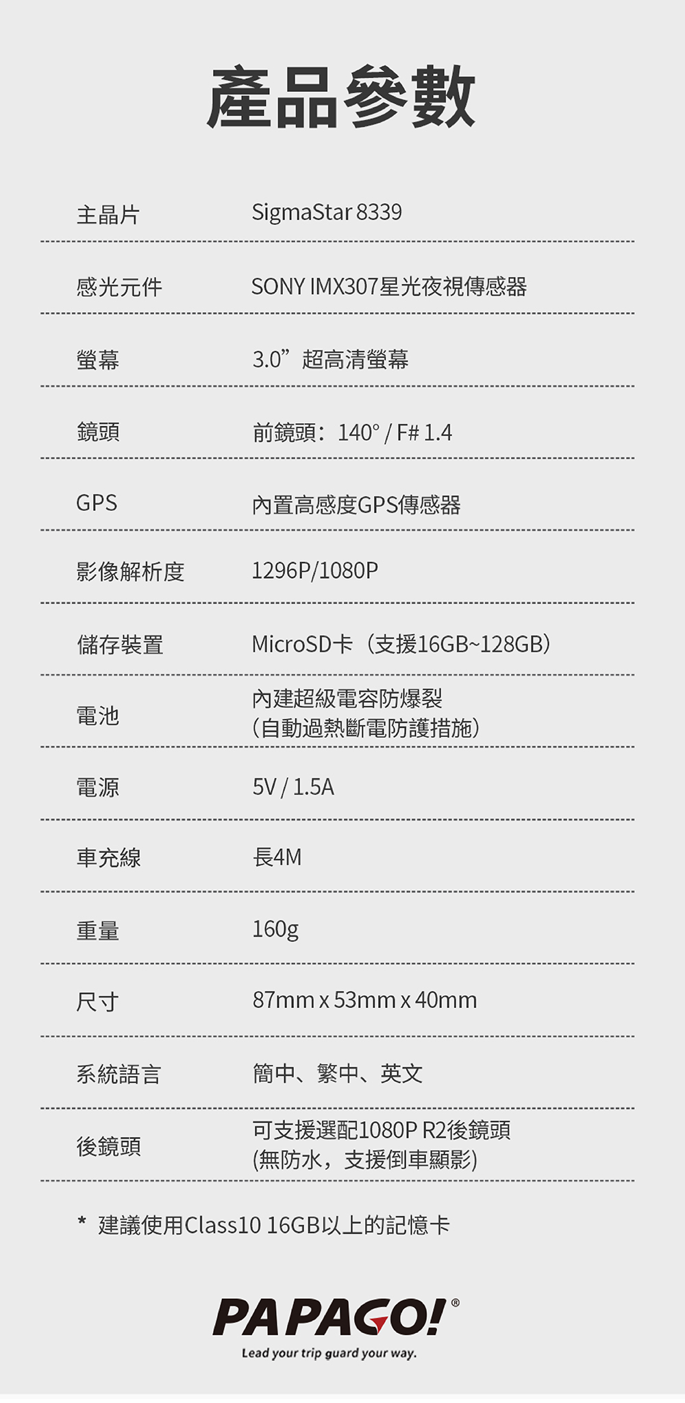 PAPAGO! G3 行車紀錄器 產品介紹11